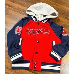 Marvel Spider-man varsity style hooded jacket. Size 3T. Super hero, lightweight